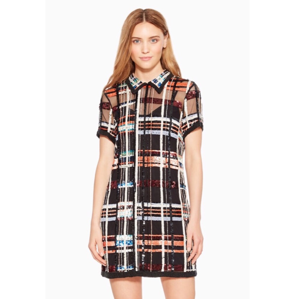 *SOLD* Parker Grayson Beaded Dress in Peach Multi - Picture 7 of 8